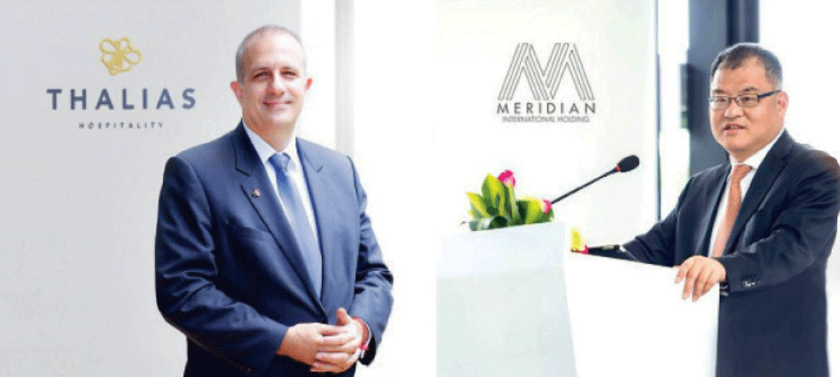 Arnaud Darc (left), Thalias CEO, at the signature of partnership with Meridian International Holding, 2021.